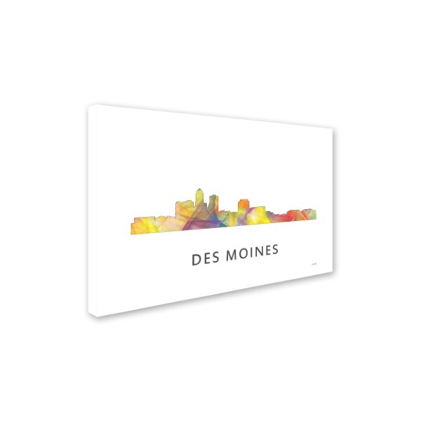 Marlene Watson 'Des Moines Iowa Skyline WB-1' Canvas Art,22x32